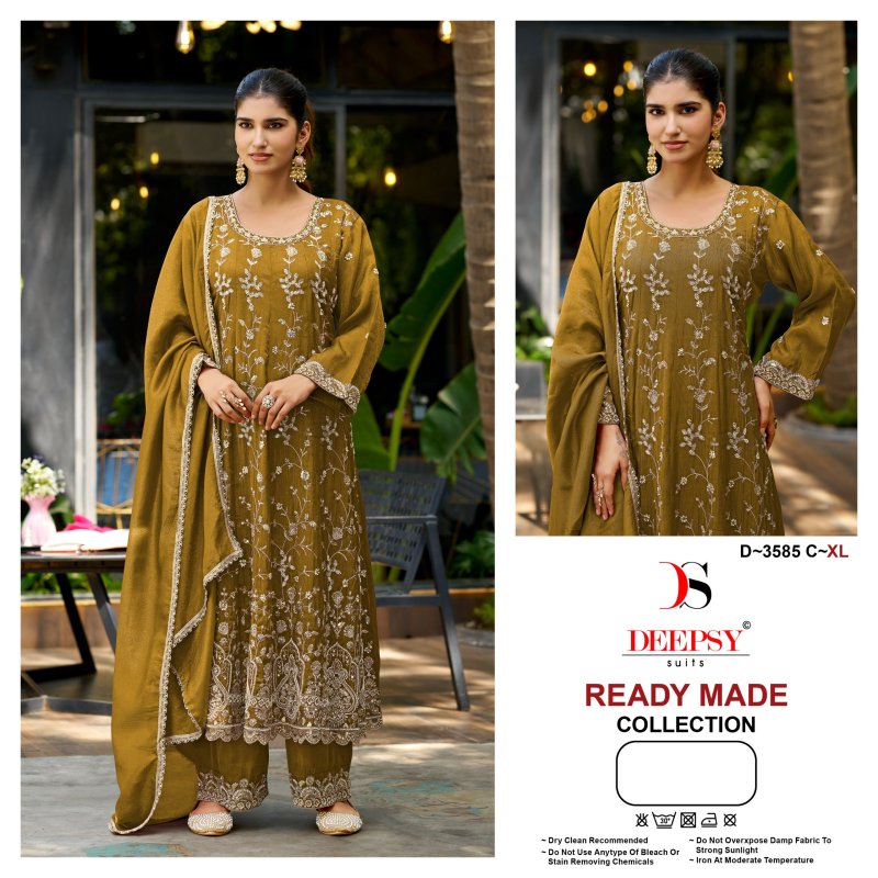 D 3585 A To D By Deepsy Viscose Tissue Silk Pakistani Readymade Suits